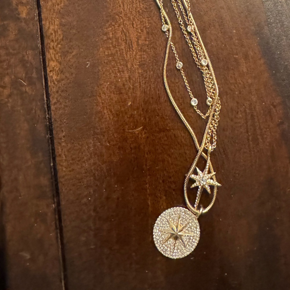 BaubleBar Gold and Silver Starburst Necklace Set - Picture 3 of 3